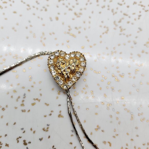 Heart/nugget w/ Rhinestones -styled Bolero necklace - Picture 4 of 6